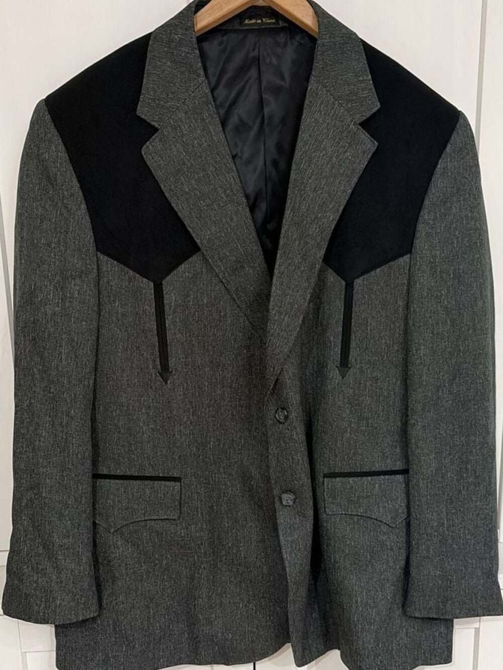 Circle S Boise Western Sport Coat Jacket Grey and Black Size 52